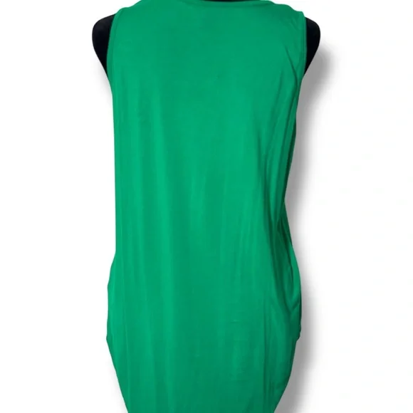 Cable & Gauge NWOT Forest Green Cotton High Low Scoop Neck Relaxed Tank Top - Picture 6 of 15